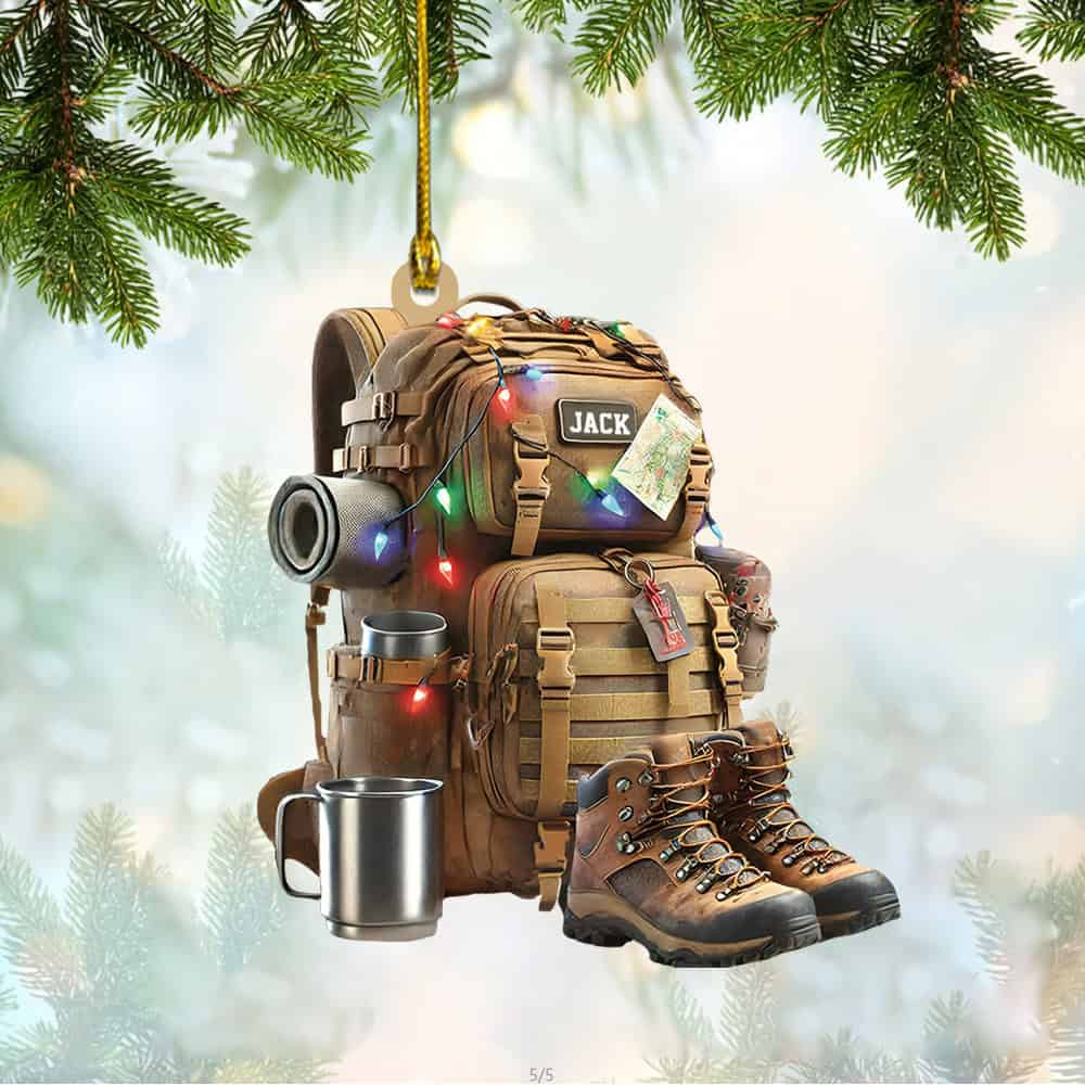 Personalized Hiking Backpack Light Shaped Acrylic Ornament Gift For Hiking Lovers