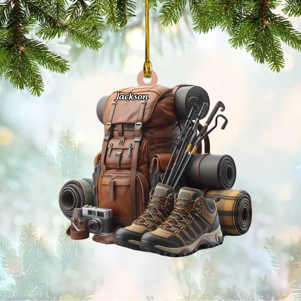 Personalized Hiking Bag Ornament Gift For Camping Lover And Hiking Lover
