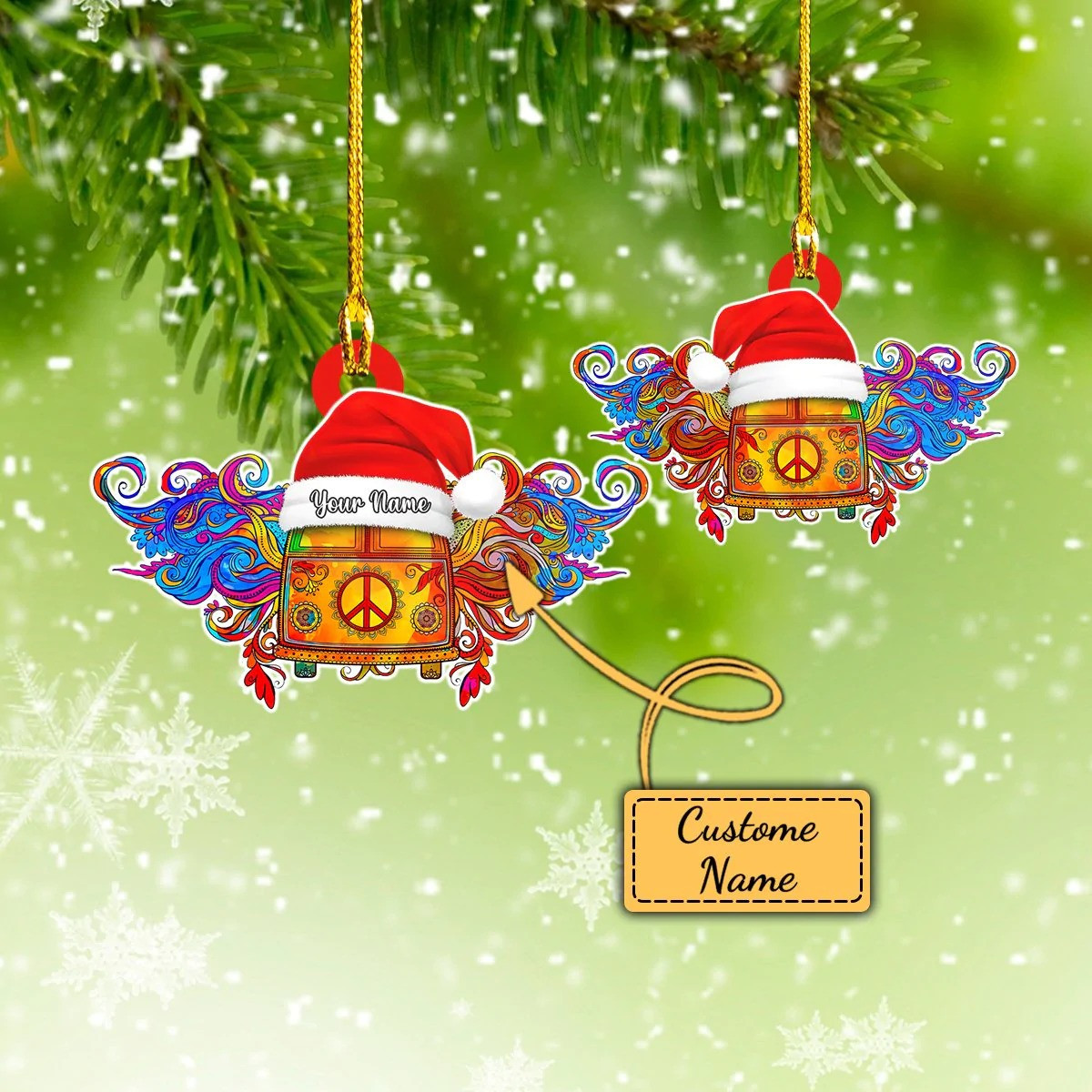 Personalized Hippie Van Ornament Hippie Van Christmas Ornament 2024