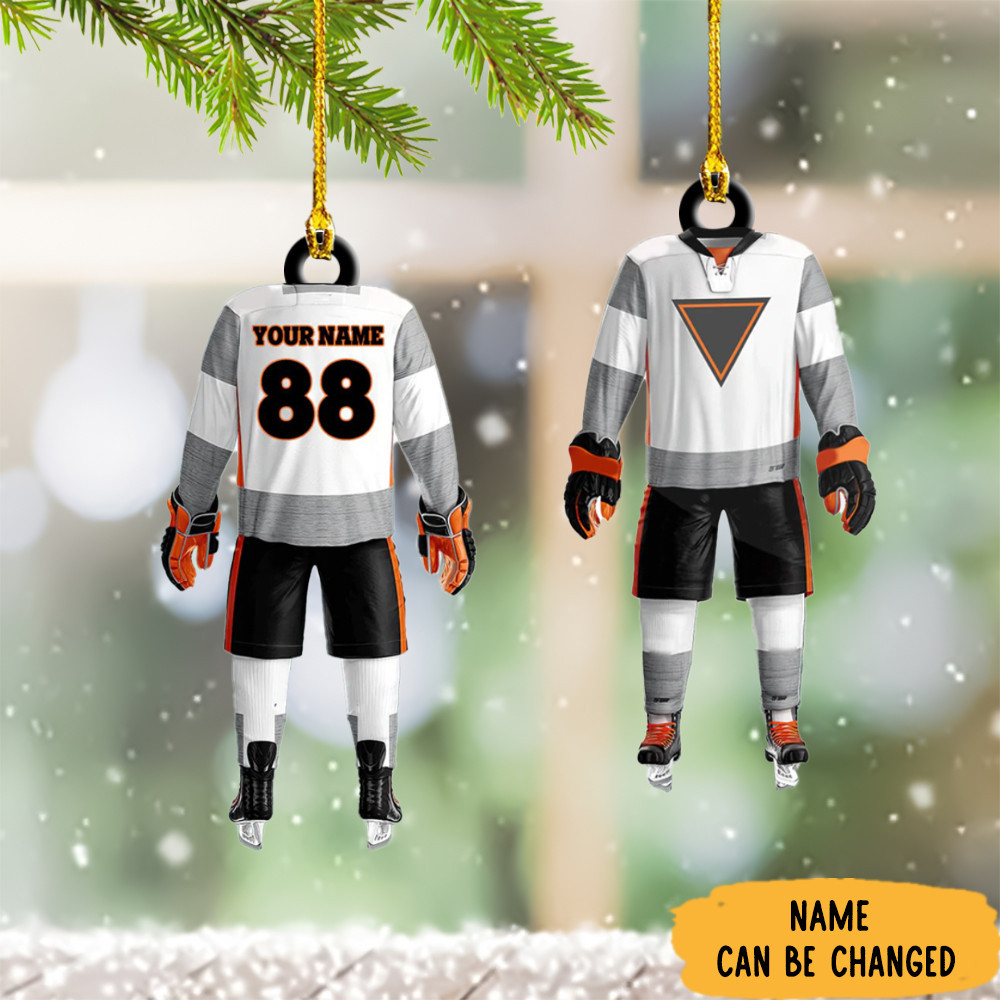 Personalized Hockey Ornament Hockey Player Christmas Ornaments Presents