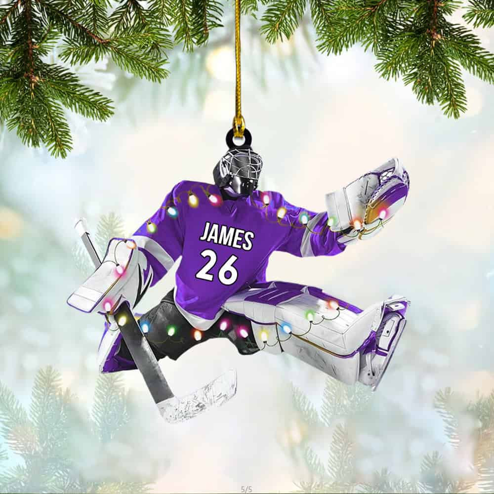 Personalized Hockey Player Ornament Gift For Hockey Lovers