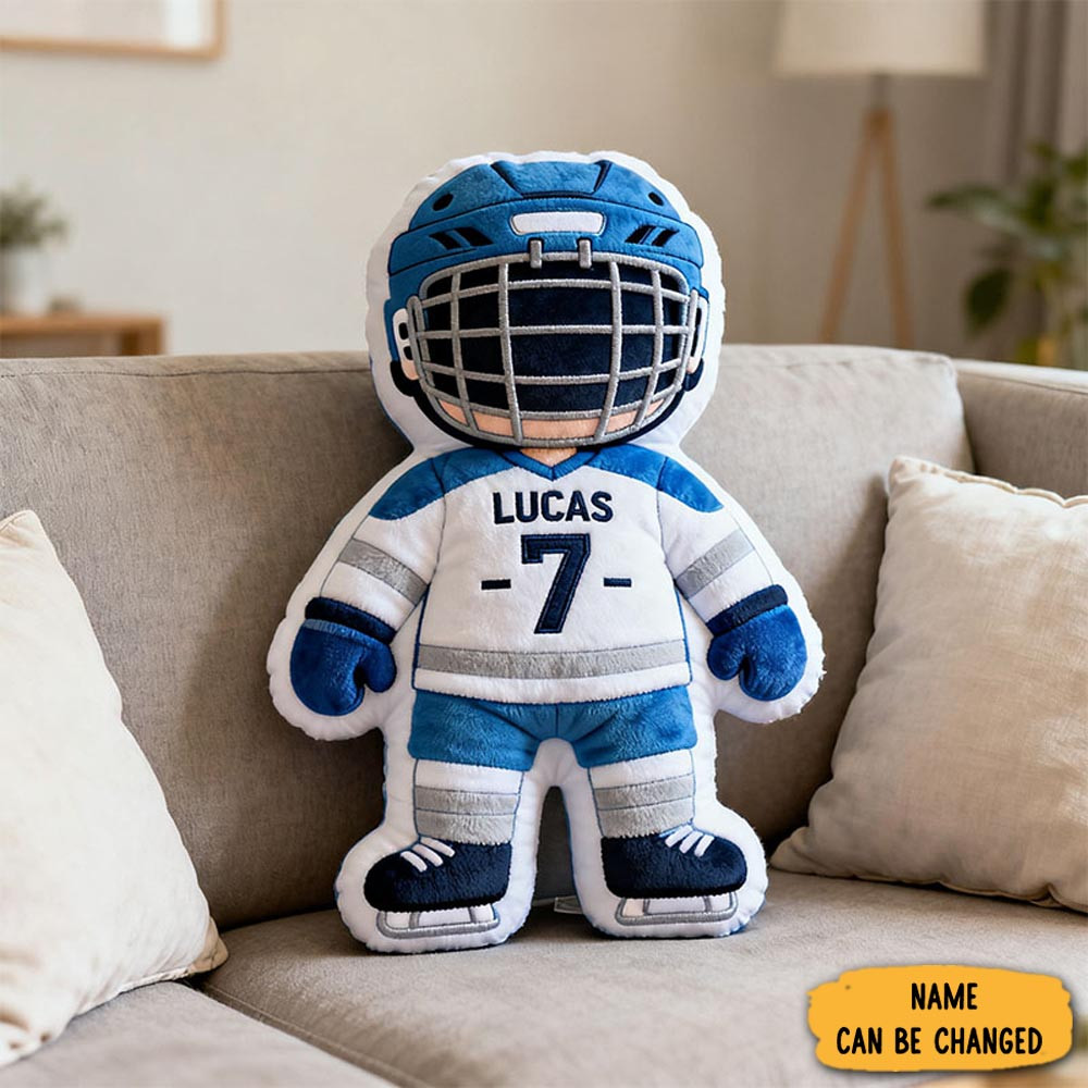 Personalized Hockey Player Pillow Sofa Decor Bedroom Decor Hockey Lover Gifts