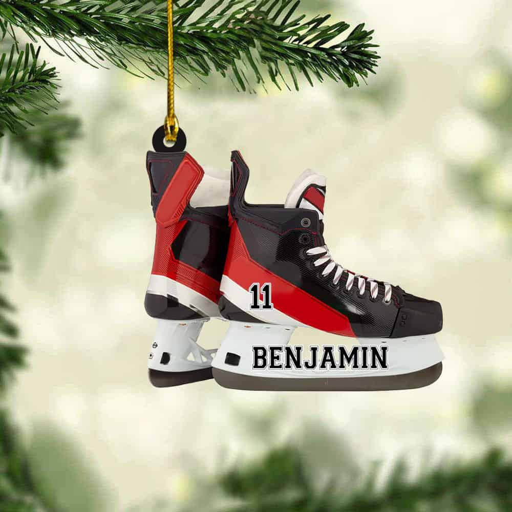 Personalized Hockey Skates Personalized Christmas Acrylic Ornament Gifts For Ice Hockey Lovers