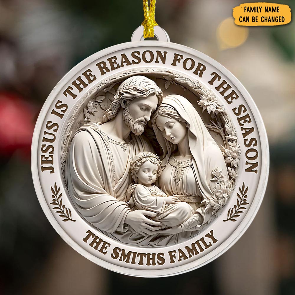 Personalized Holy Family Christmas Ornament Xmas Tree Decor Christian Christmas Gifts