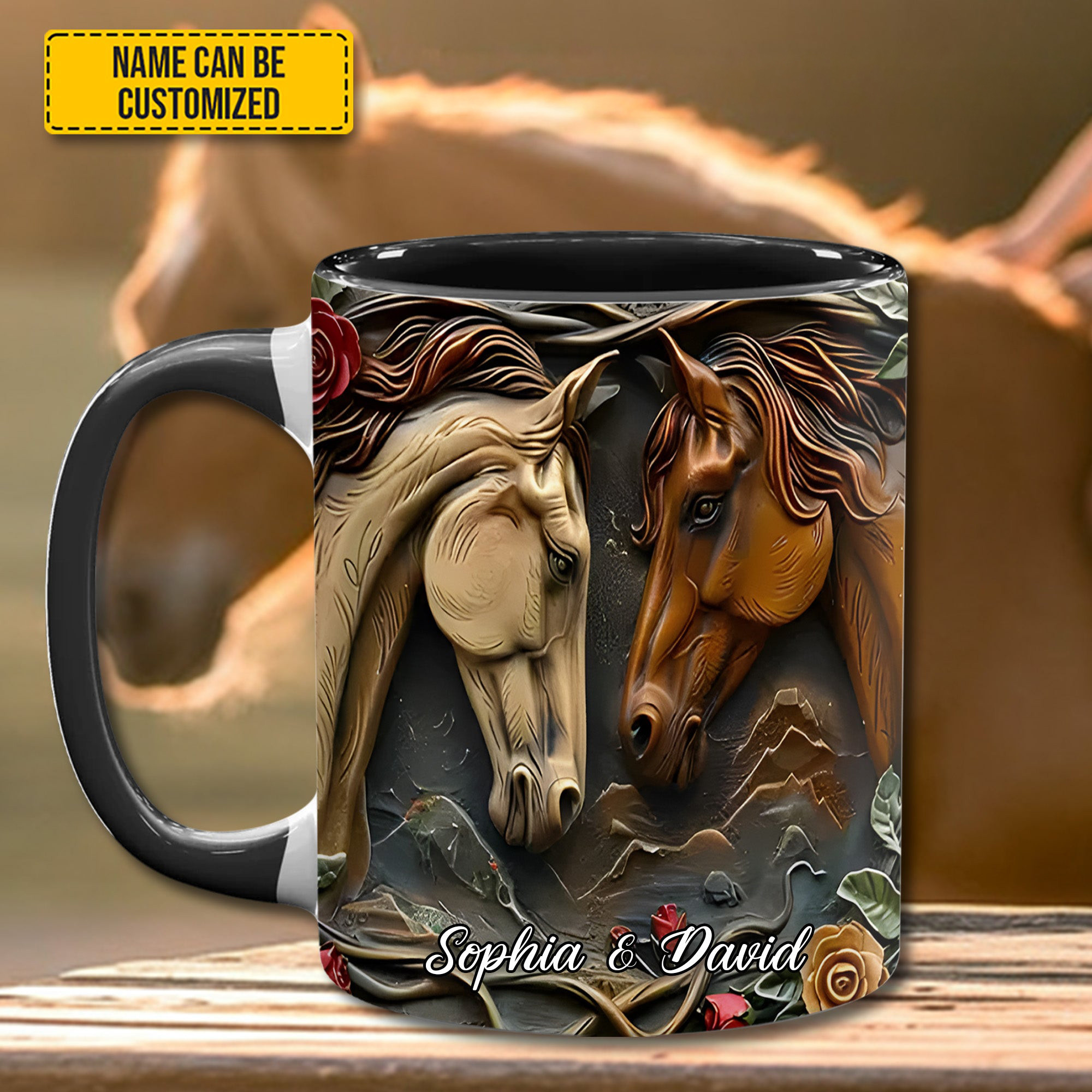 Personalized Horse Couple Mug Animal Themed Custom Coffee Cups Horse Lover Gifts