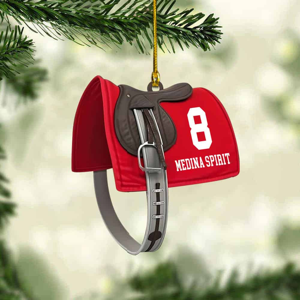 Personalized Horse Racing Saddle Christmas Ornament Horse Racing Gift