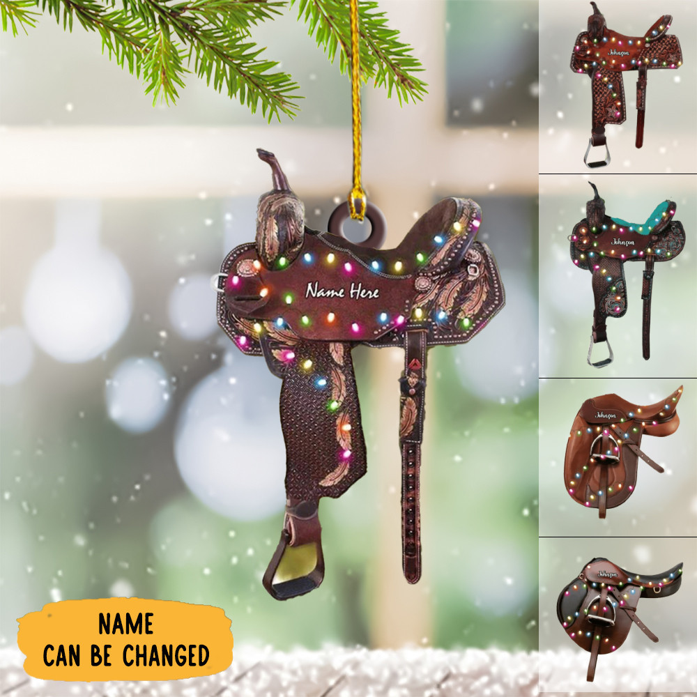 Personalized Horse Saddle Ornament Horseback Riding Ornament Gift For Horse Riders