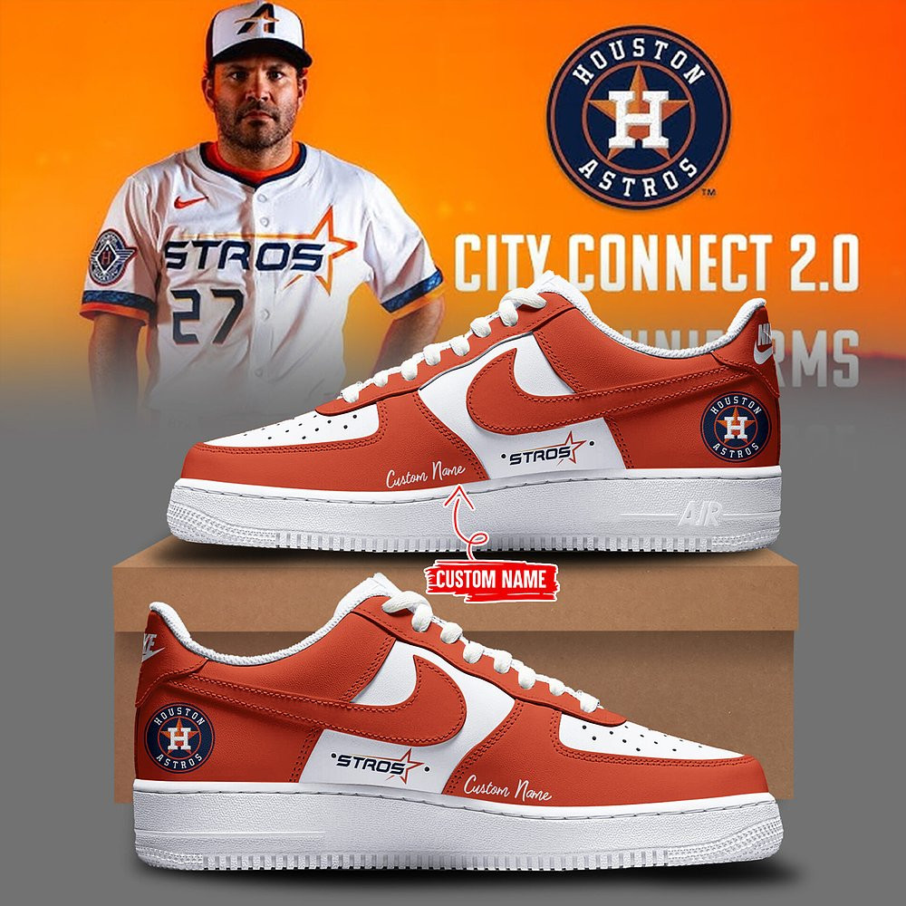 Personalized Houston Astros City Connect 2.0 Air Force 1 Sneaker Best Gift For Fans