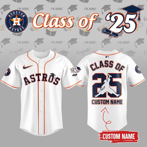Personalized Houston Astros Class of 2025 Baseball Jersey Gifts For Baseball Fans