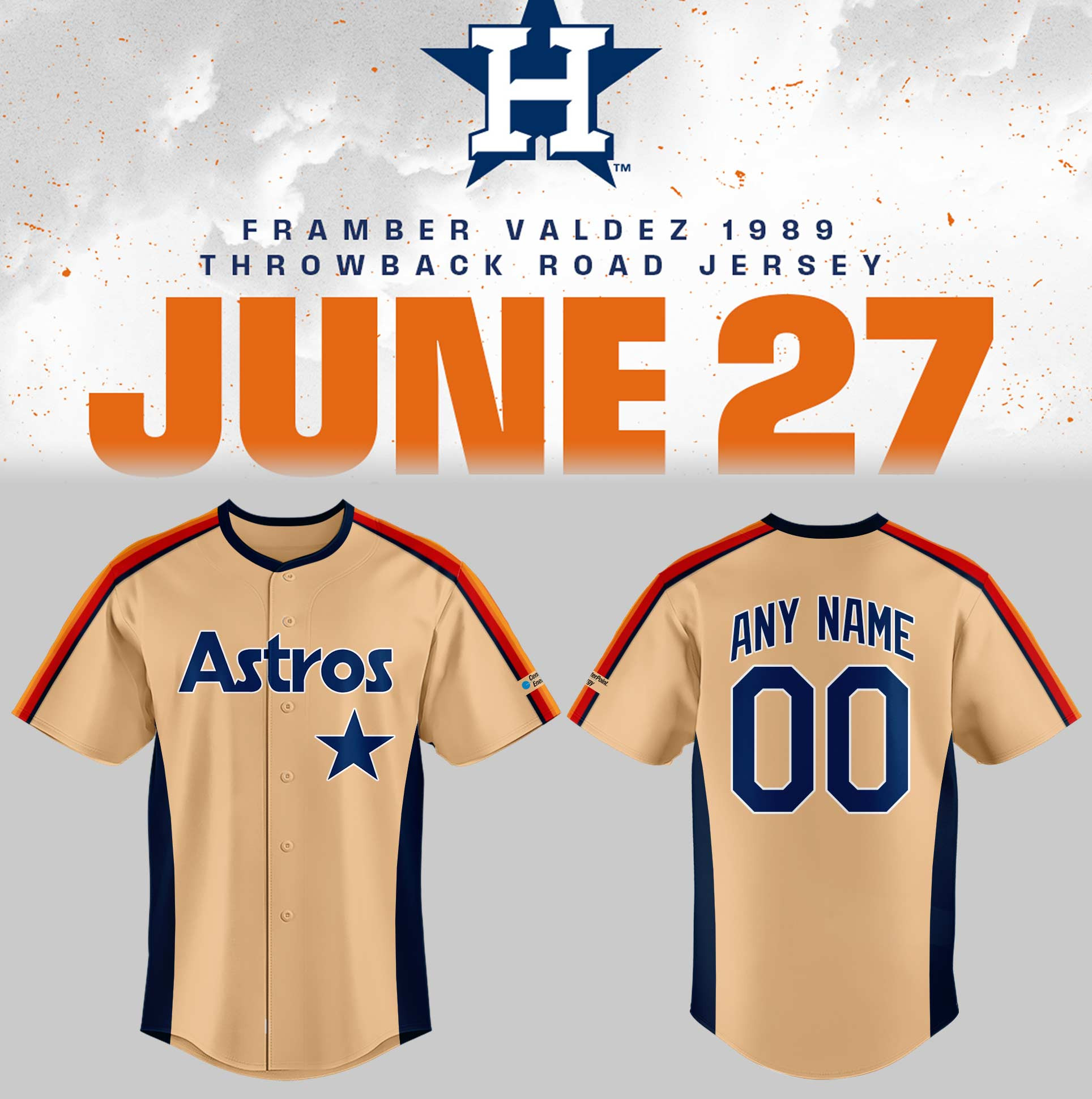 Personalized Houston Astros Framber Valdez 1989 Throwback Road Jersey Best Gift For Baseball Lovers
