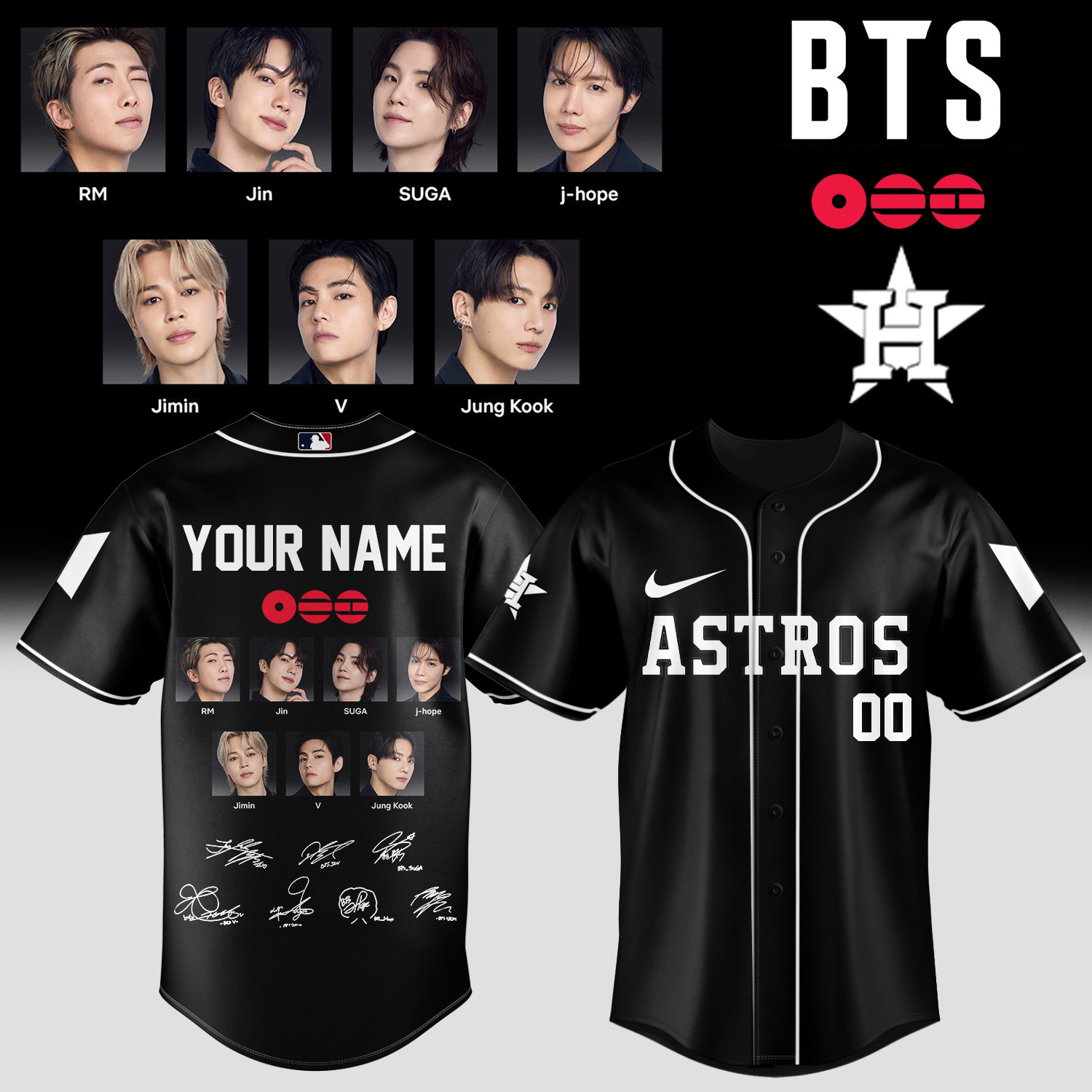 Personalized Houston Astros x BTS Arirang World Tour 2026 Jersey 2026 MLB Playoffs Clothes