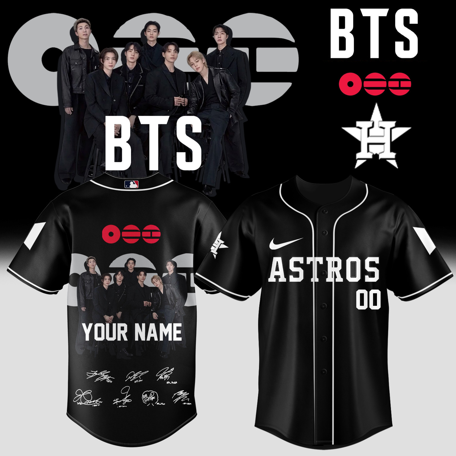 Personalized Houston Astros x BTS Arirang World Tour 2026 Jersey 2026 MLB Playoffs Merch