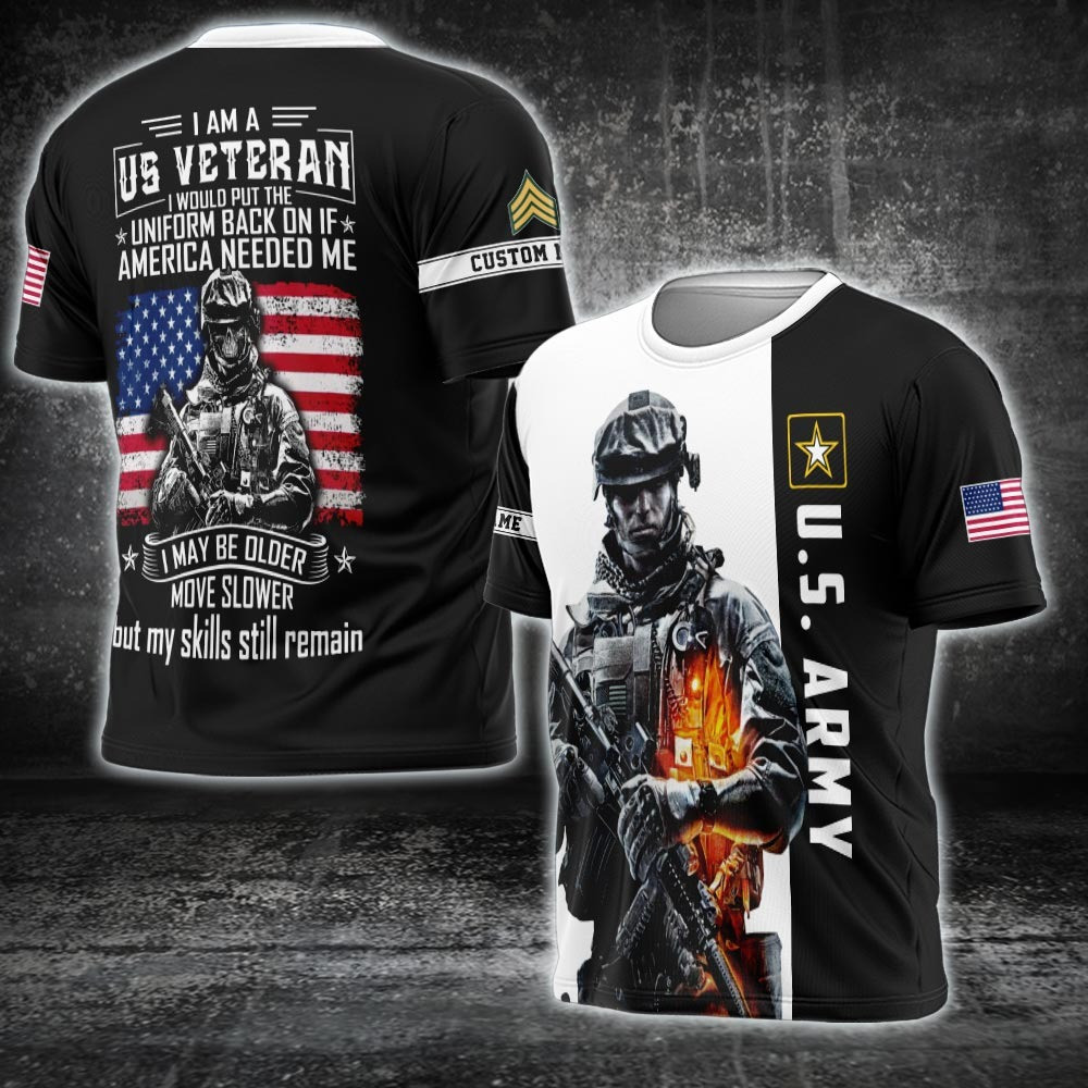Personalized I Am A US Army Veteran Shirt Patriotic Gifts For Army Vets On Veterans Day