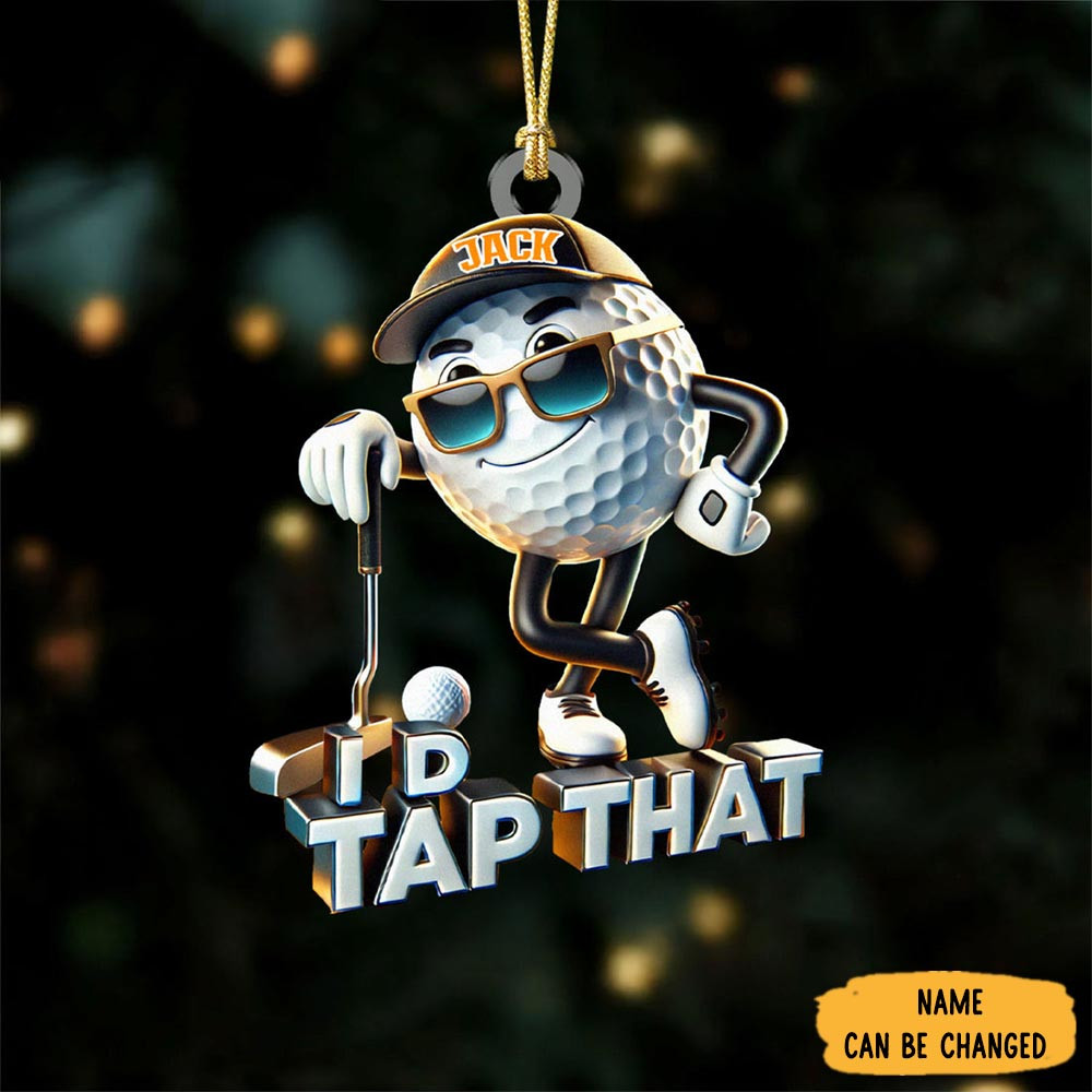 Personalized I D Tap That Christmas Ornament Golf Themed Tree Decor Xmas Gifts For Golfers