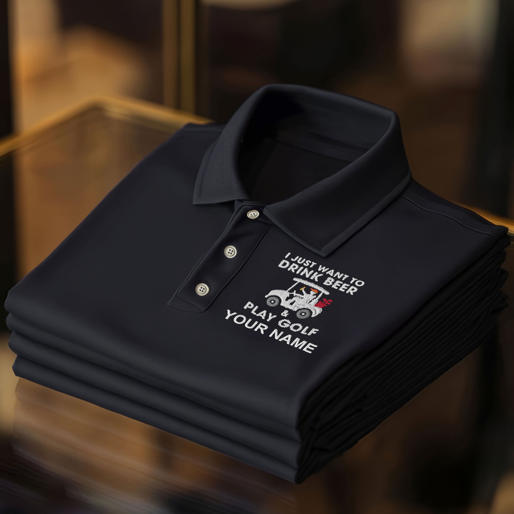 Personalized I Just Want To Drink Beer Golf Polo Shirt Best Golf Attire Father's Day Gift Idea