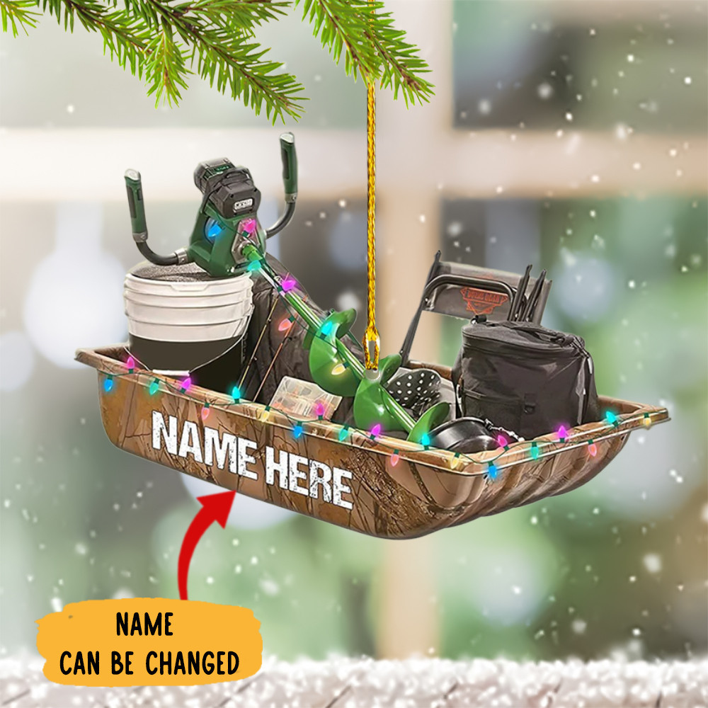 Personalized Ice Fishing Christmas Ornament Tree Decorations Best Ice Fishing Gifts For Him