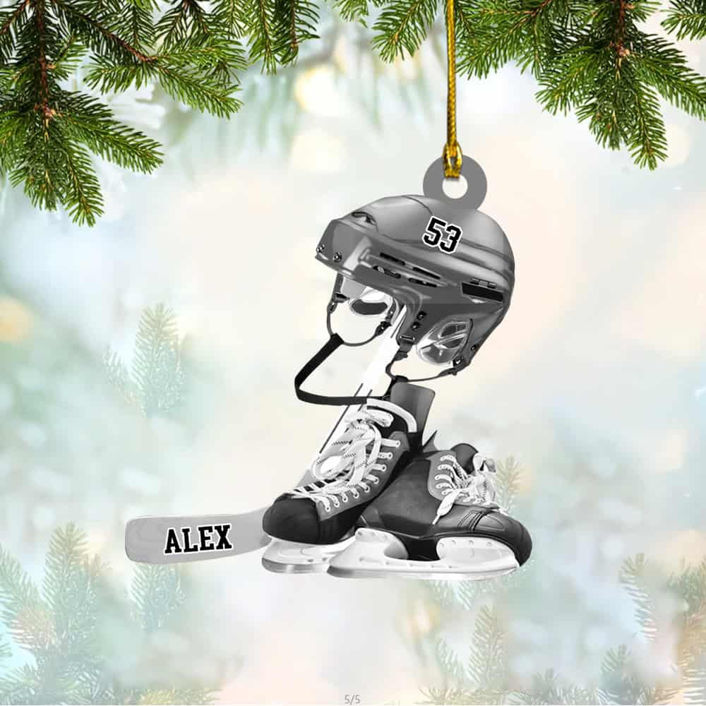 Personalized Ice Hockey Ornament Gift For Ice Hockey Players