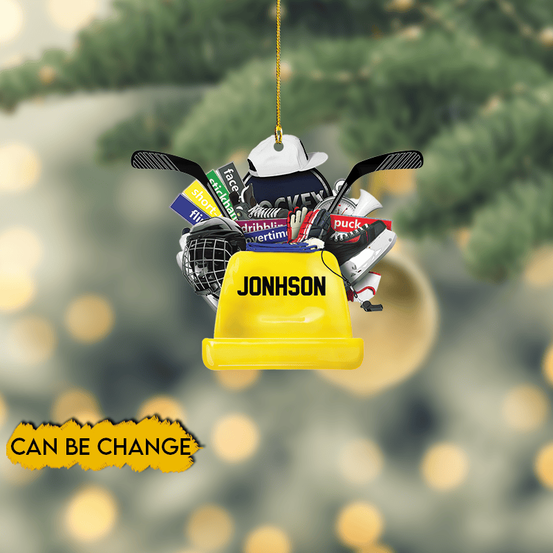 Personalized Ice Hockey Ornament Hockey Christmas Ornament Ice Hockey Player