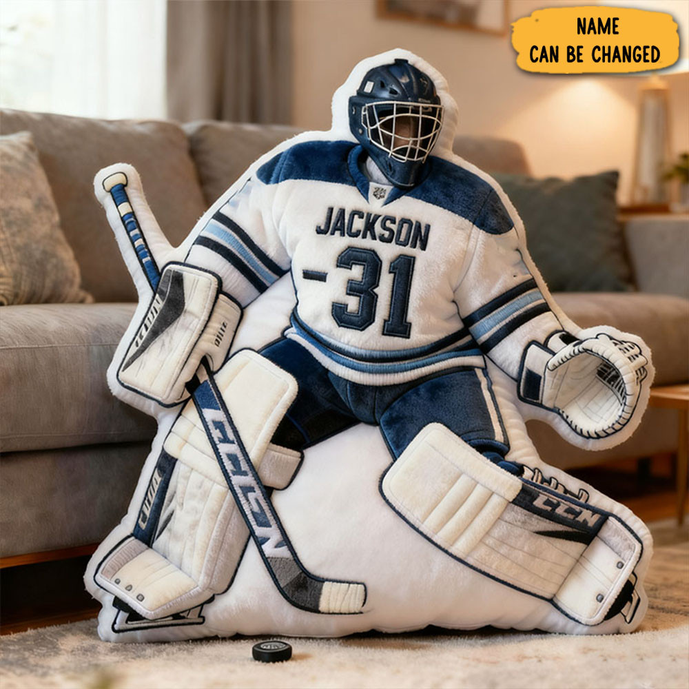 Personalized Ice Hockey Pillow Sport Themed Bedroom Decor Gifts For Hockey Lovers