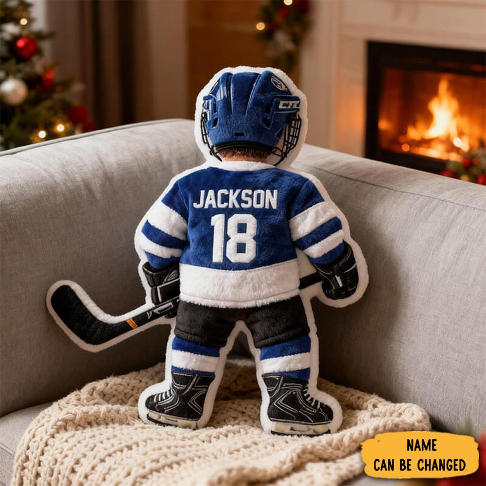 Personalized Ice Hockey Player Pillow Hockey Design Home Decor Sport Gifts
