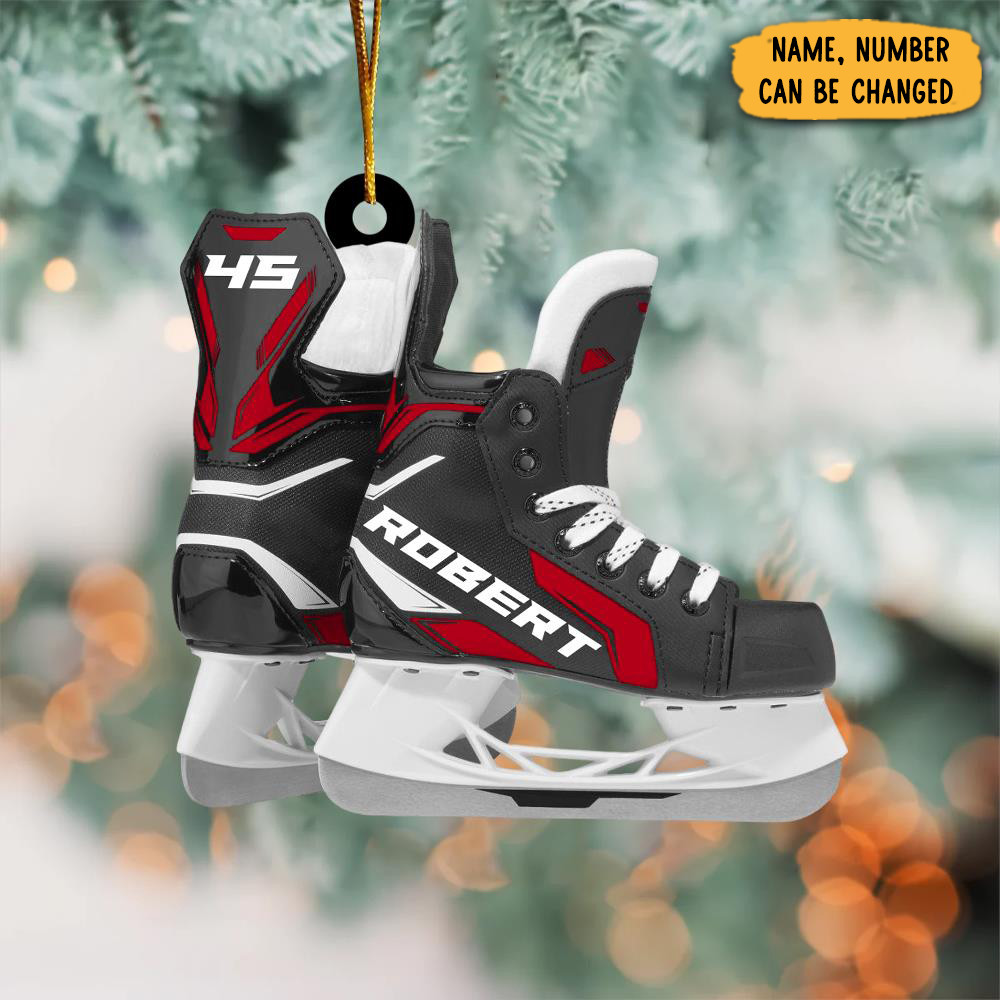 Personalized Ice Hockey Skates Christmas Ornament Xmas Decor Cool Christmas Gifts