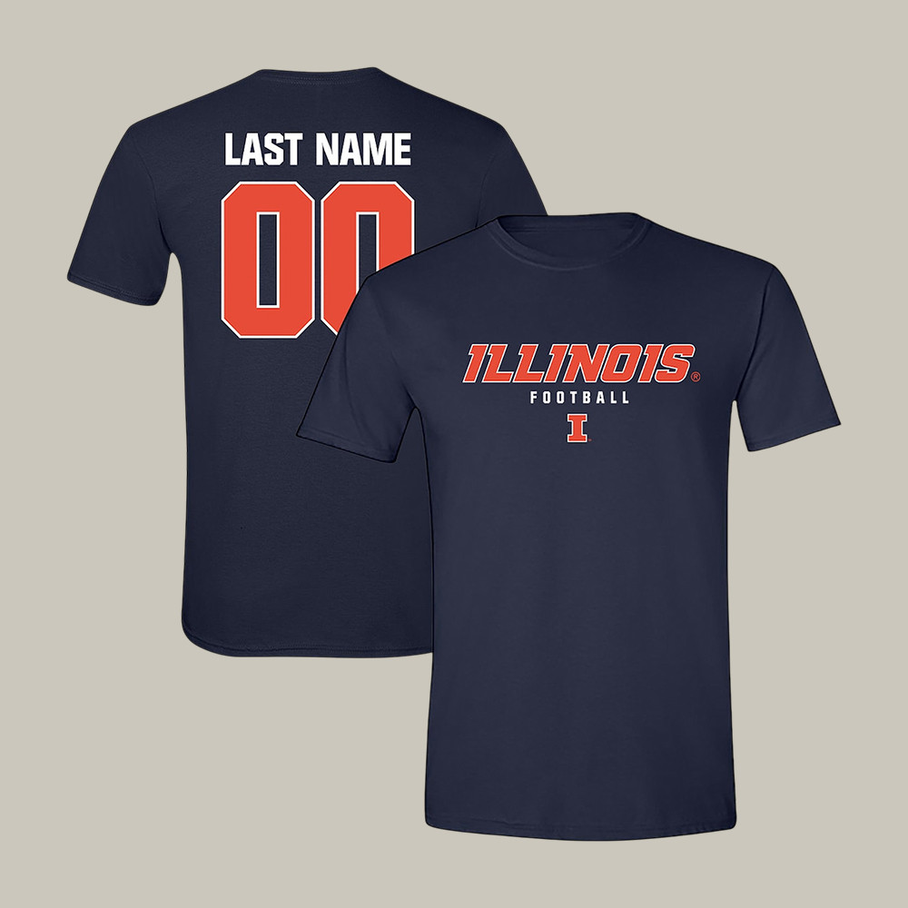 Personalized Illinois Fighting Illini Football T-Shirt Game Day Clothing Football Gear