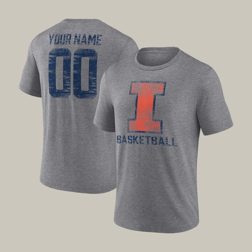 Personalized Illinois Fighting Illini Heritage Basketball T-Shirt 2026 NCAA Men's Basketball Merch