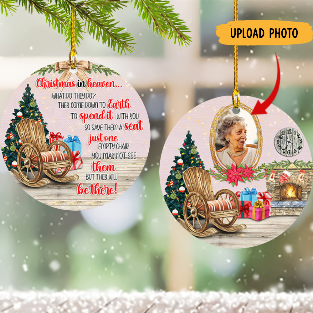 Personalized Image Memorial Christmas Ornament Christmas In Heaven What Do They Do