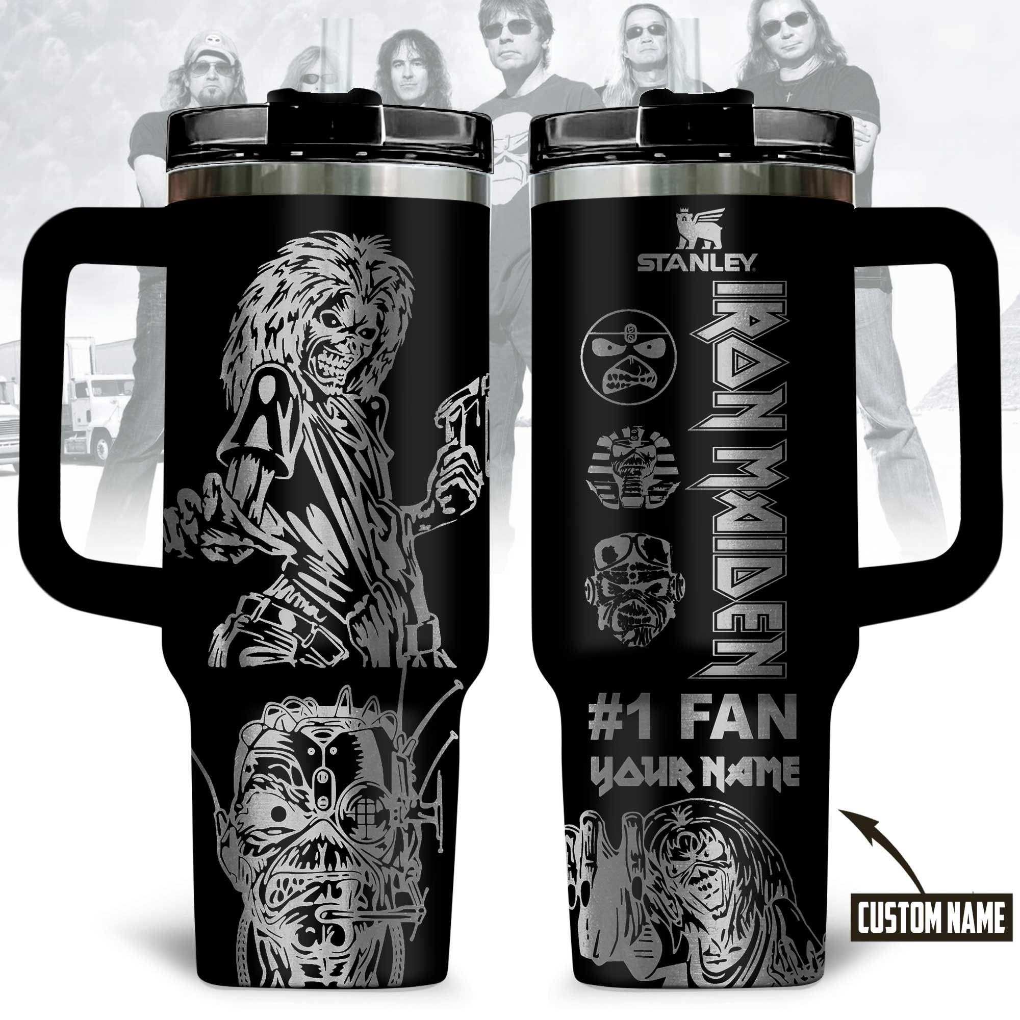 Personalized Iron Maiden Stanley Cup Stainless Steel - Eddie The Head Drinkware - Best Gift For Iron Maiden Fans