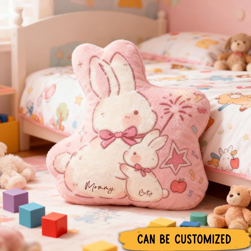 Personalized Irregular Cute Rabbit Pillow 3D Printed Design Gift for Family