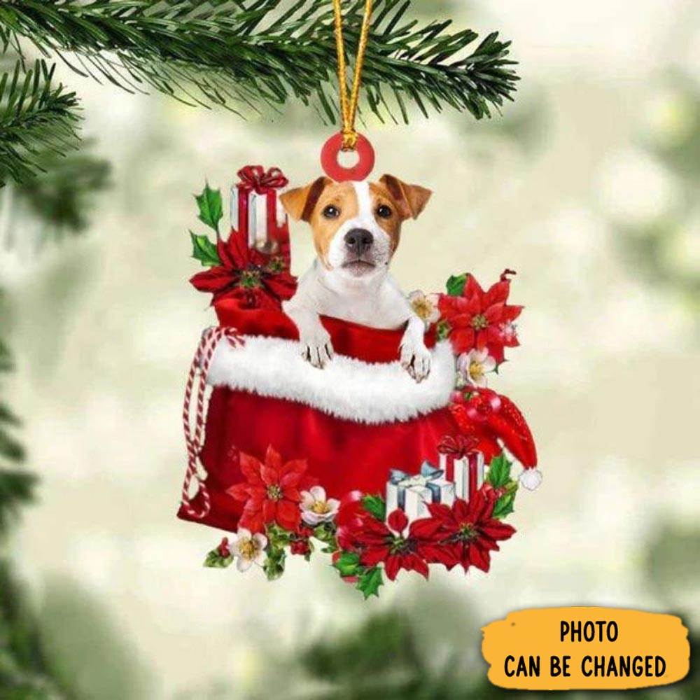 Personalized Jack Russell In Gift Bag Christmas Ornament Adorable Easter Ornament Keepsake