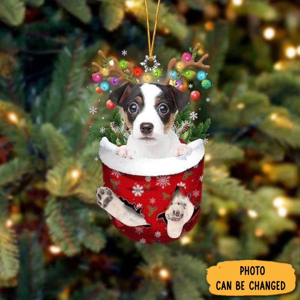 Personalized Jack Russell Terrier In Snow Pocket Christmas Ornament Unique Ornament Gift For Friends
