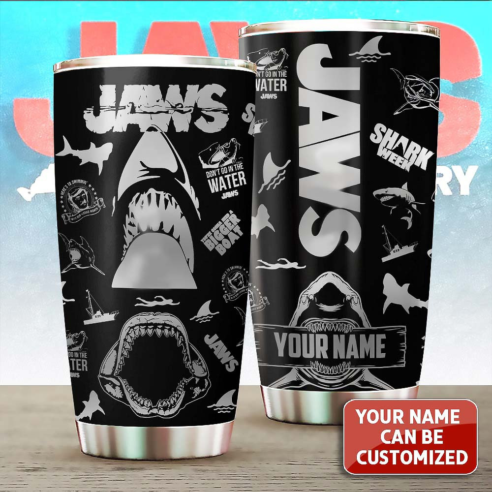 Personalized Jaws 50th Anniversary Tumbler Meaningful Gifts For Boyfriend