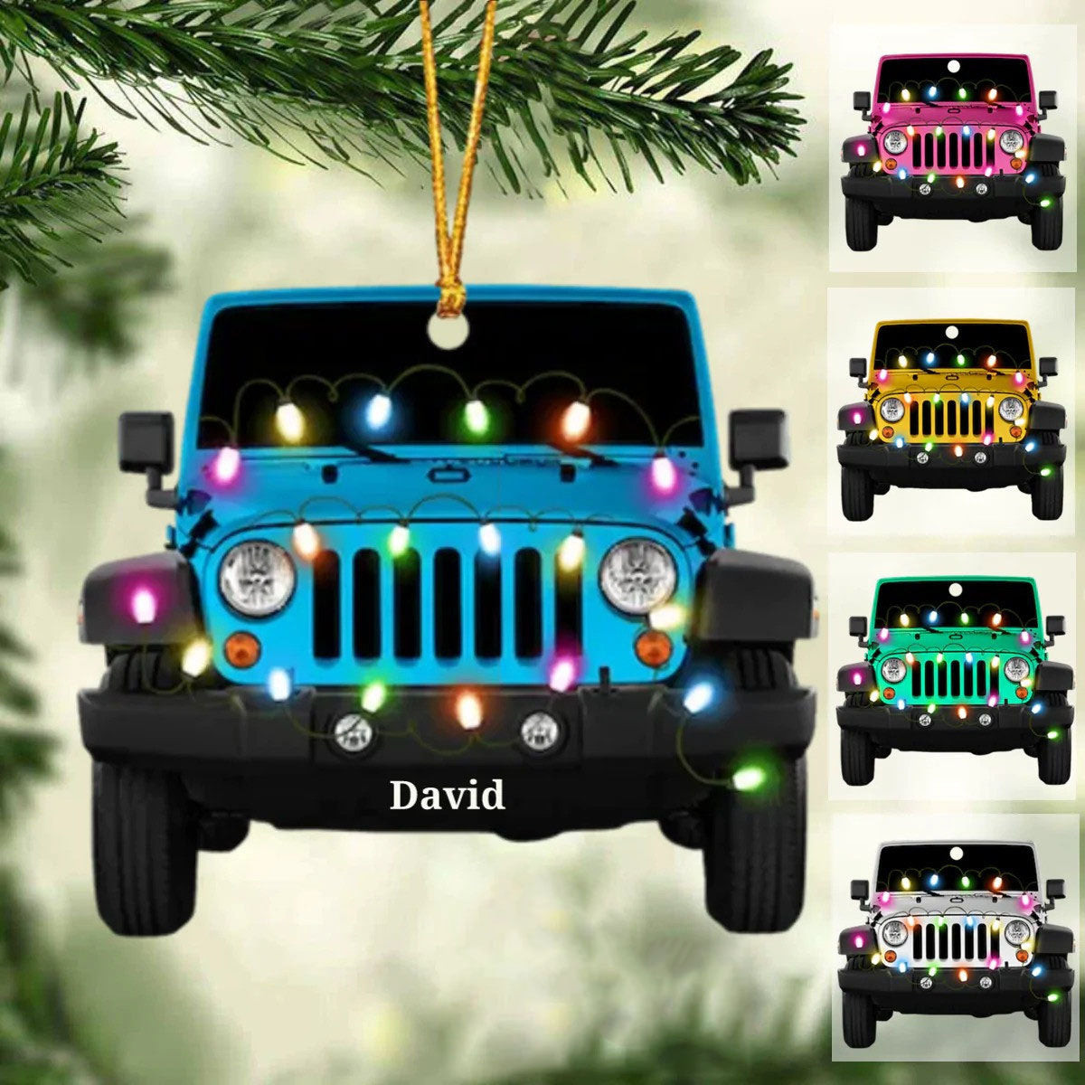 Personalized Jee Car Acrylic Christmas Ornament for Jee Drivers Jee Flat Acrylic Ornament for Dad and Him