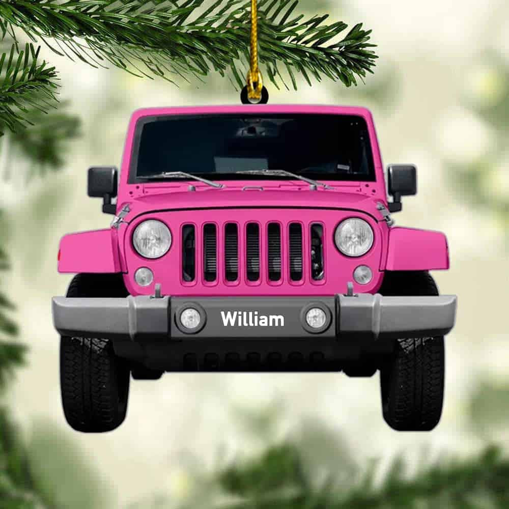 Personalized Jeep Car Acrylic Ornament Best Gift For Jeep Lover Custom Shape Ornament Christmas Decor