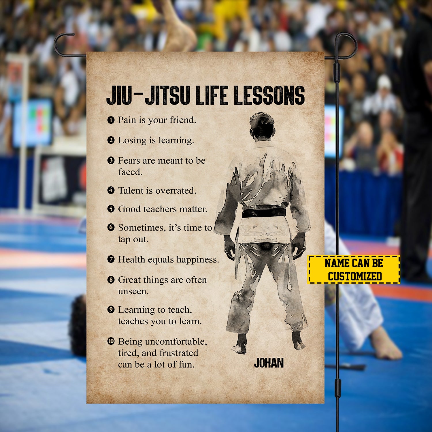 Personalized Jiu Jitsu Life Lessons Flag Sports Outdoor Decor Gift For Jiu Jitsu Lovers
