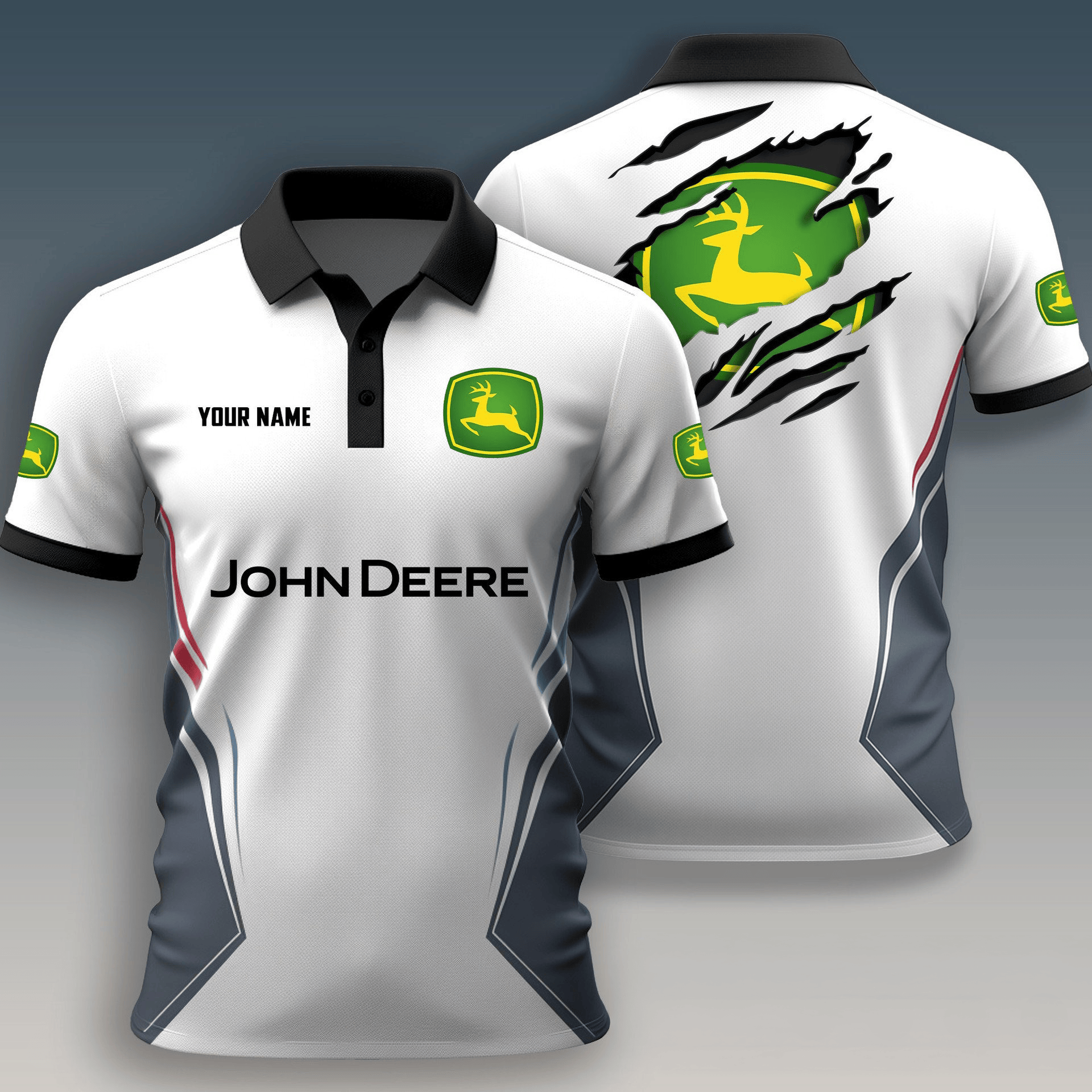 Personalized John Deere 3D Polo Shirts Presents For Fan Lovers