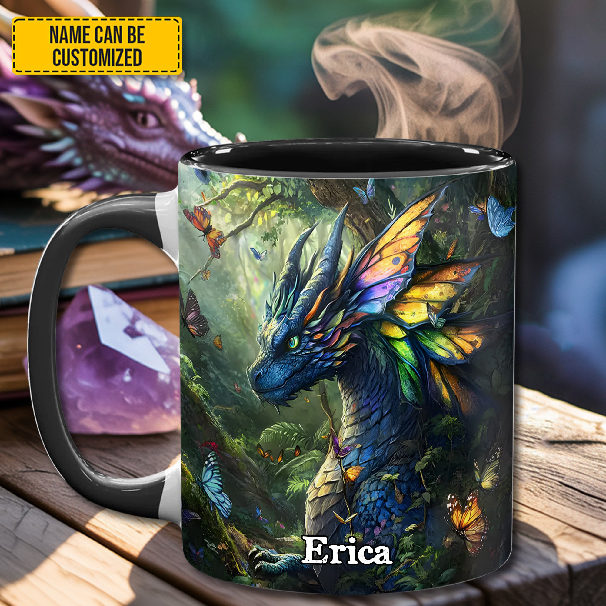 Personalized Jungle Dragon Mug Fantasy Design Morning Coffee Mug Dragon Lovers Gifts