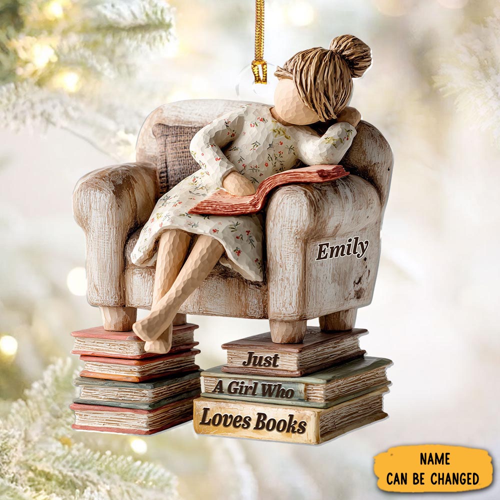 Personalized Just A Girl Who Loves Book Christmas Ornament Christmas Gifts For Bookish