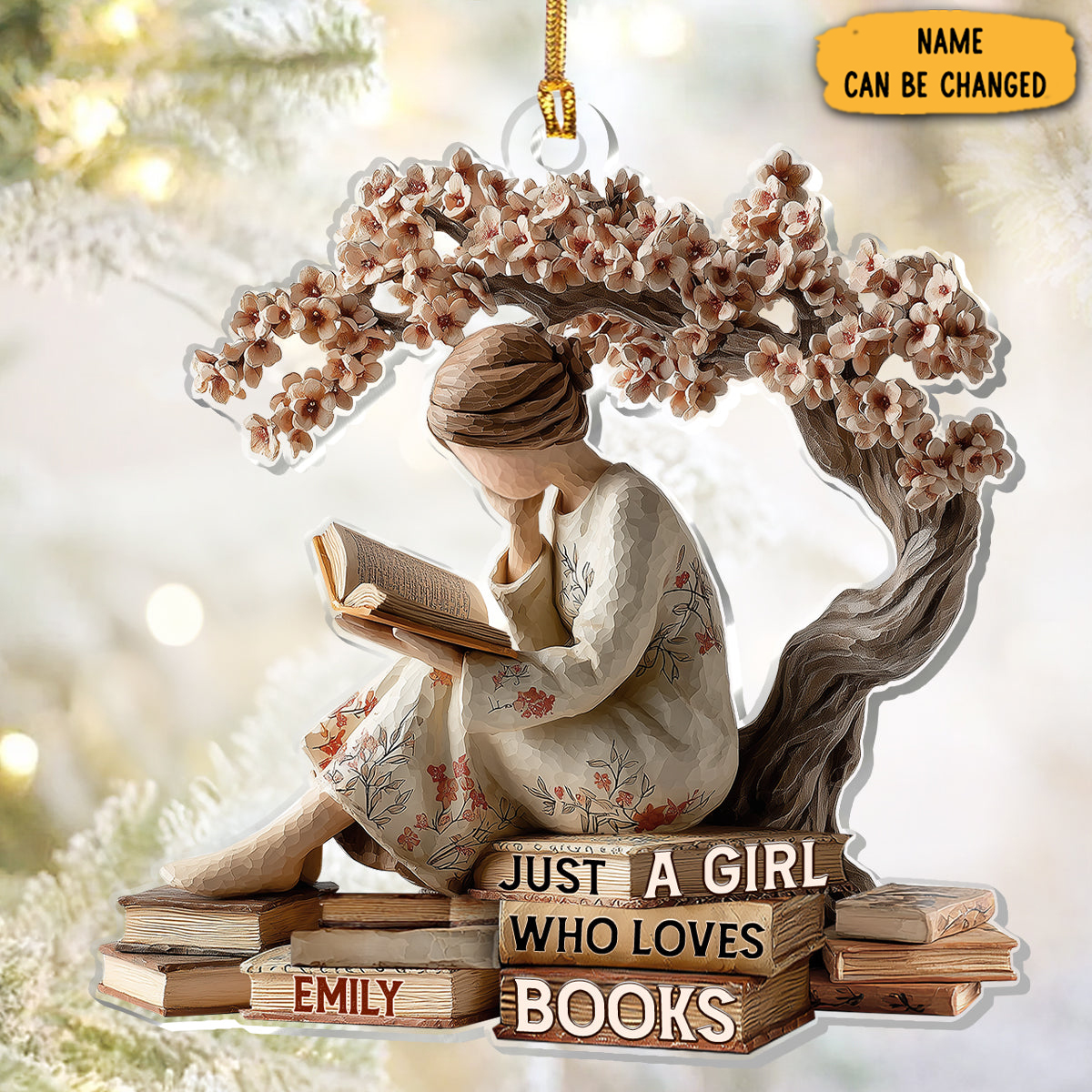 Personalized Just A Girl Who Loves Book Christmas Ornament Xmas Gifts For Avid Readers
