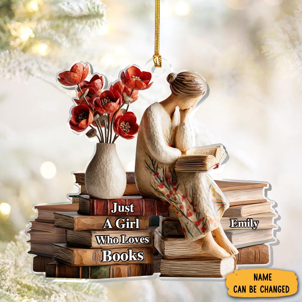 Personalized Just A Girl Who Reads Book Christmas Ornament Christmas Tree Decorations