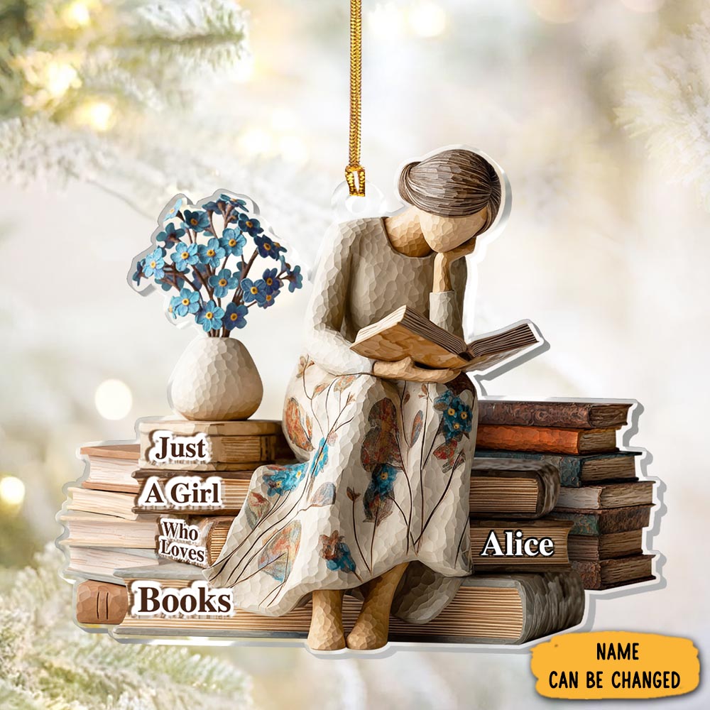 Personalized Just A Girl Who Reads Book Christmas Ornament Xmas Decor Christmas Gift Ideas