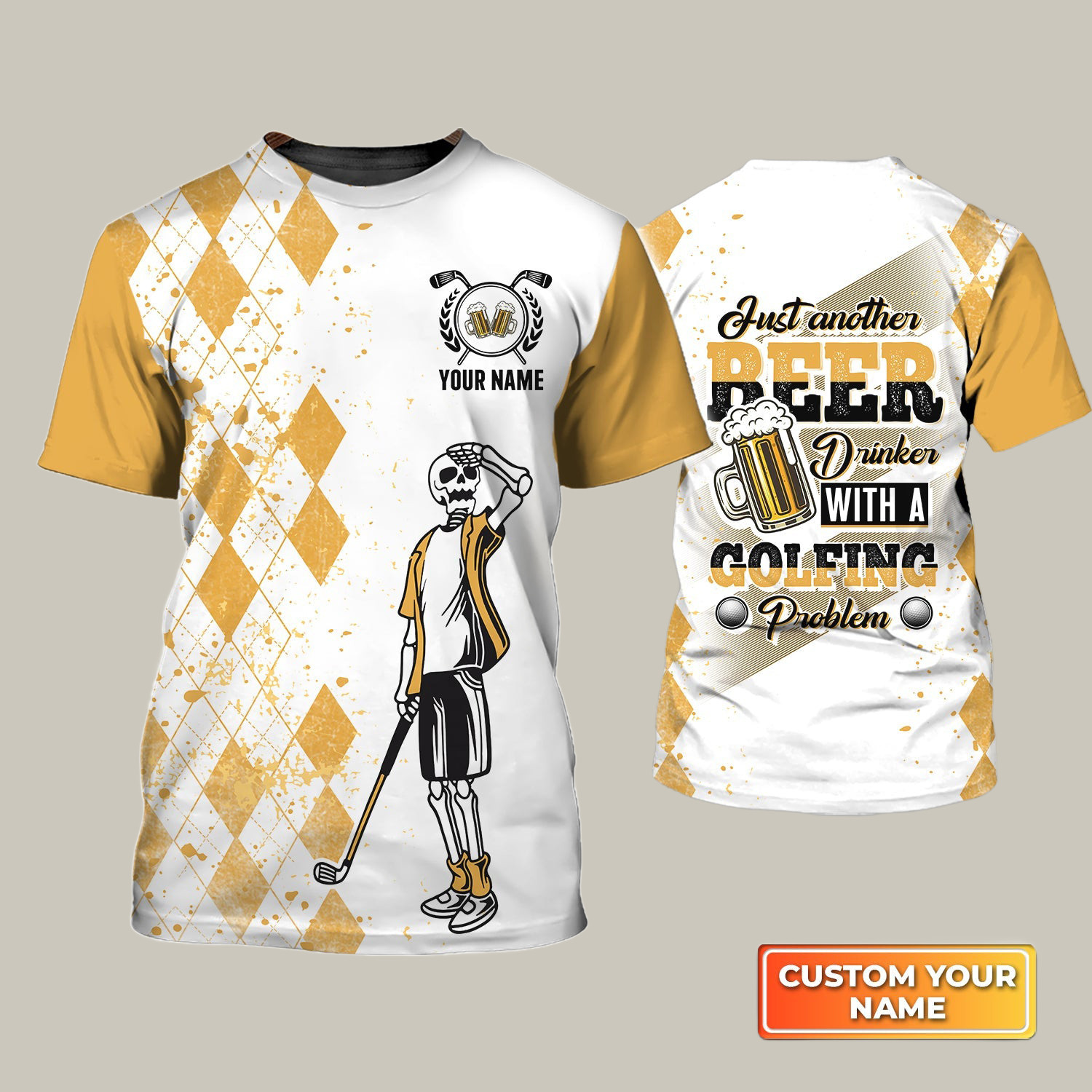 Personalized Just Another Beer Golf T-Shirt Unique Golf Shirt Father's Day Gift