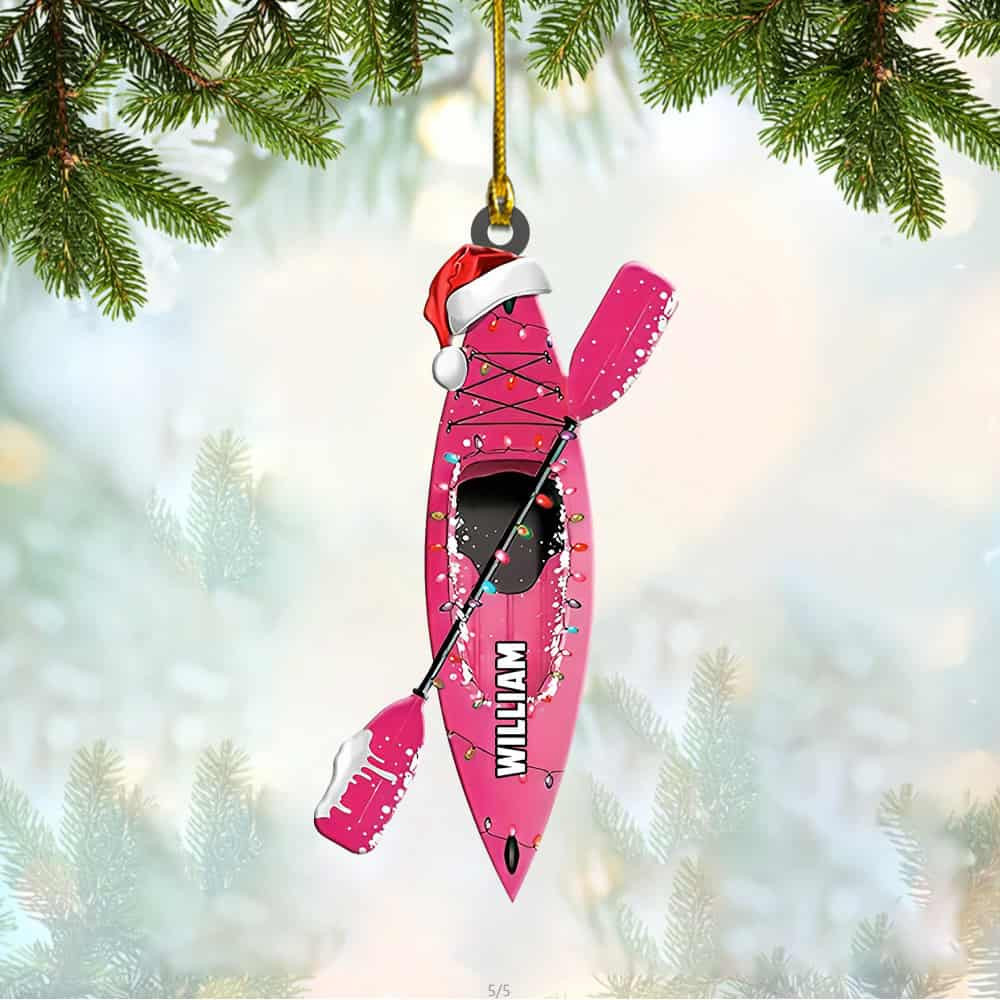 Personalized Kayak Acrylic Christmas Ornament Gift For Water Sports Lover Kayak Lover