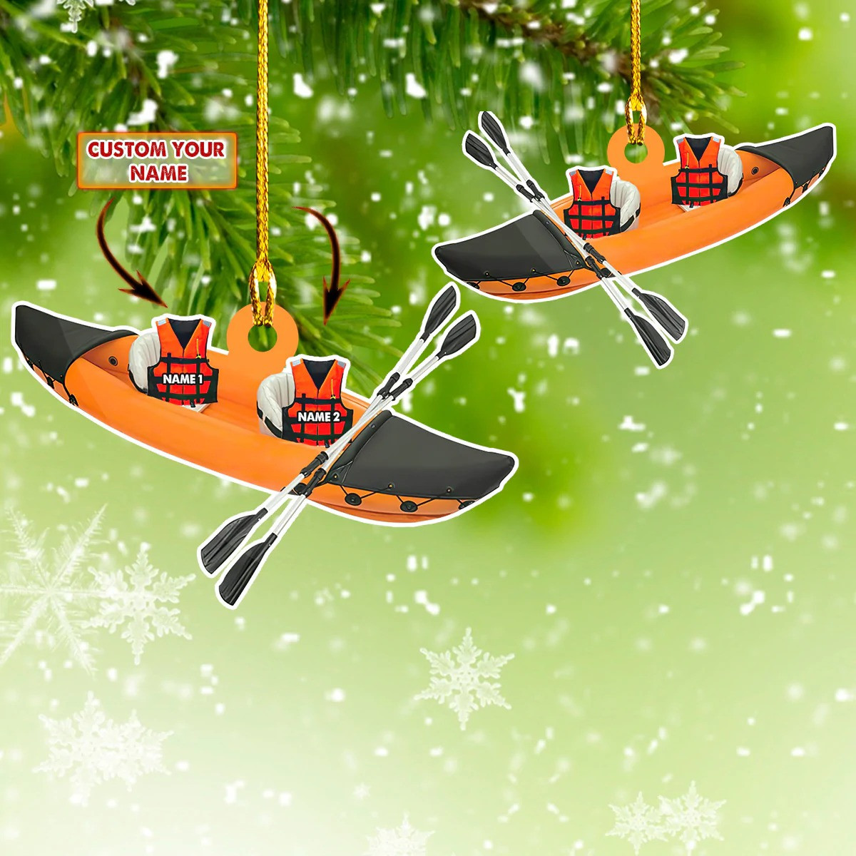 Personalized Kayak Ornament Kayak Christmas Tree Ornaments Presents