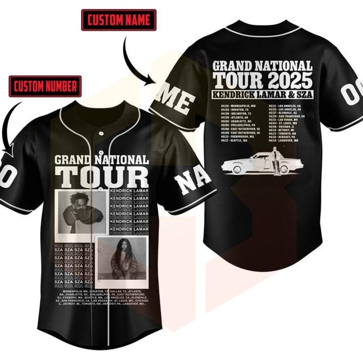 Personalized Kendrick Lamar x SZA Grand National Tour 2025 Jersey Gifts For Friends
