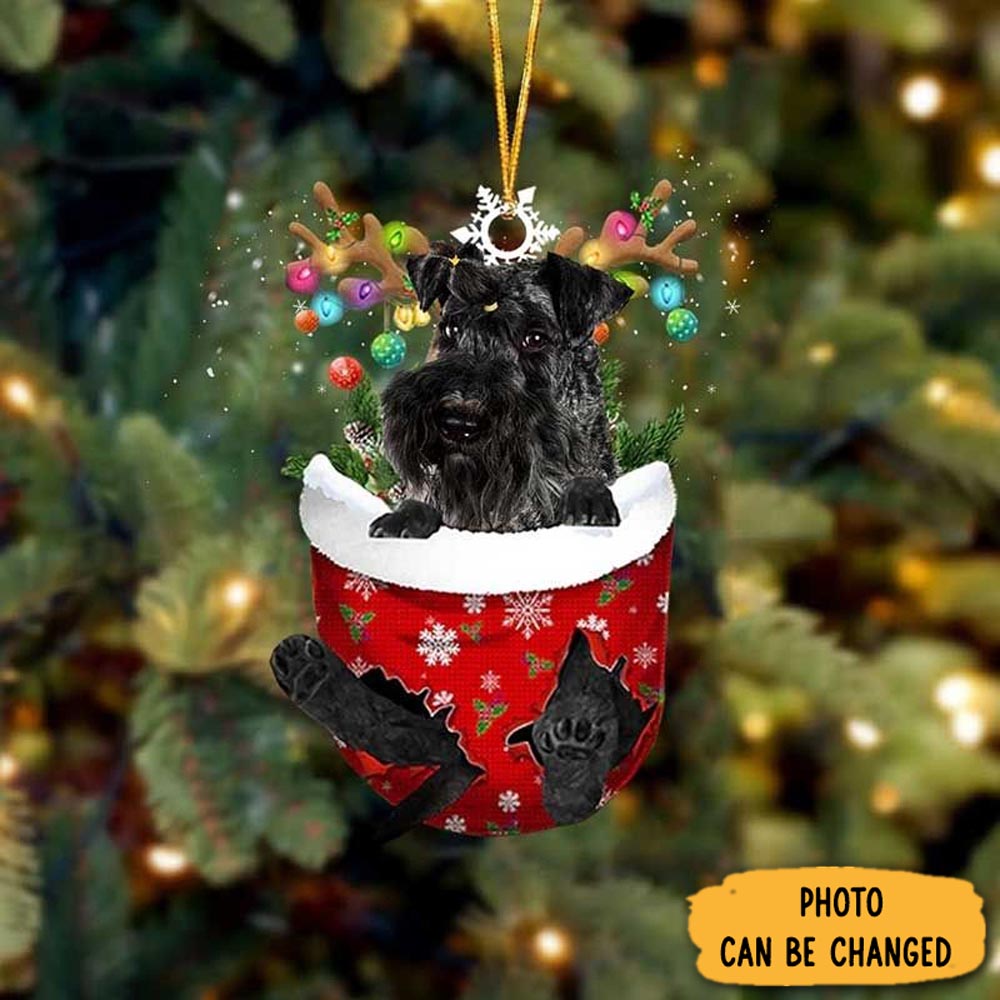 Personalized Kerry Blue Terriers In Snow Pocket Christmas Ornament Classic Christmas Ornament Gift