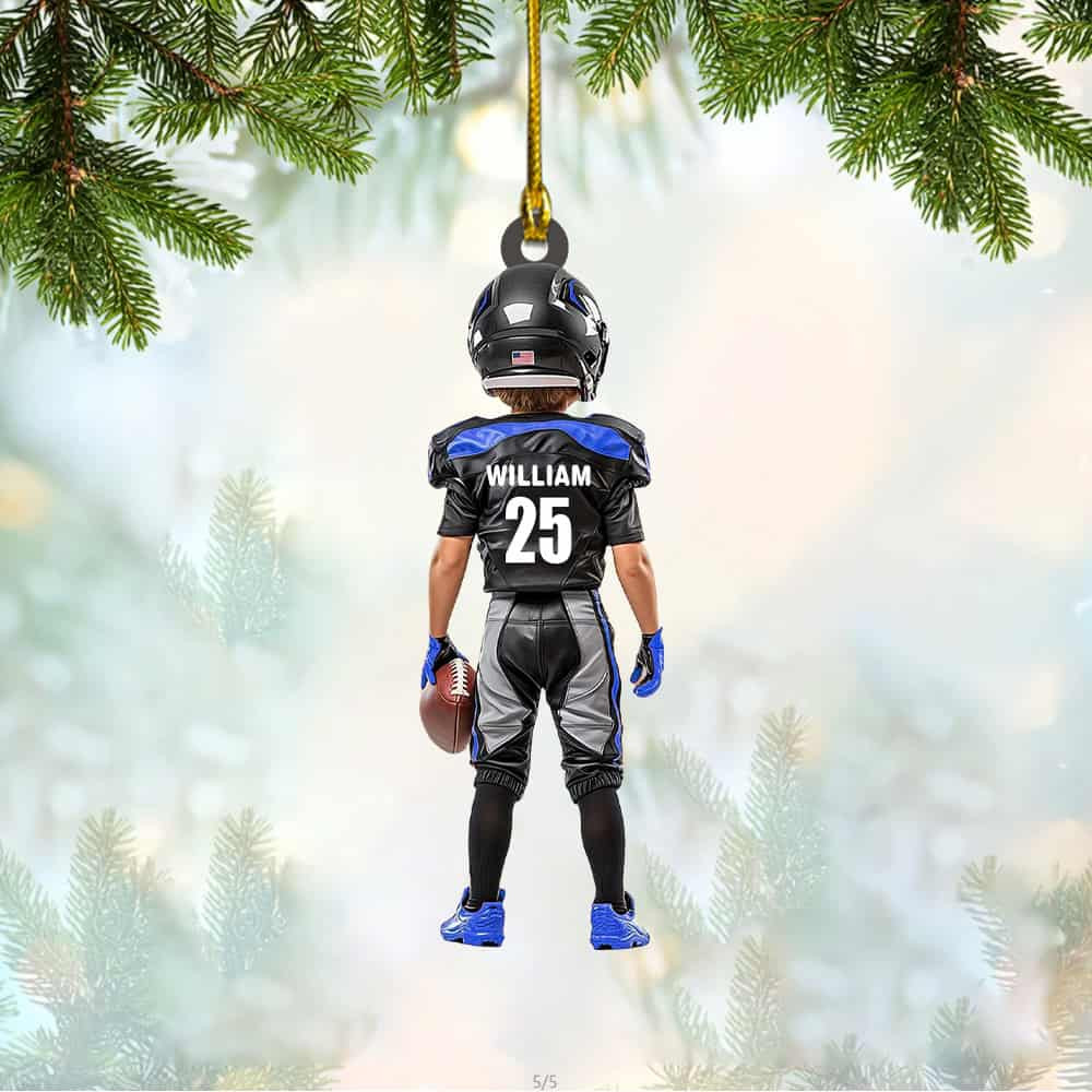 Personalized Kid American Football Christmas Ornament Gift For American Football Lovers