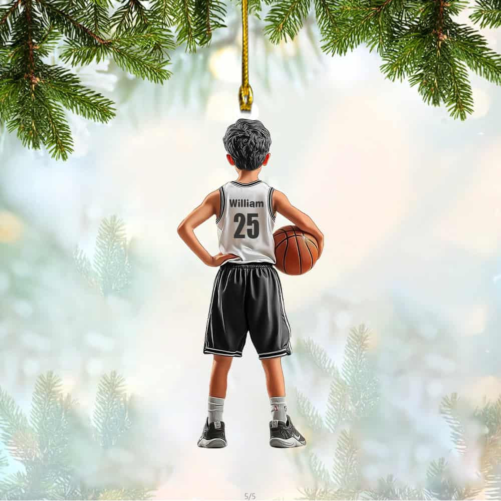 Personalized Kid Basketball Player Ornament Gift For Basketball Young Lovers