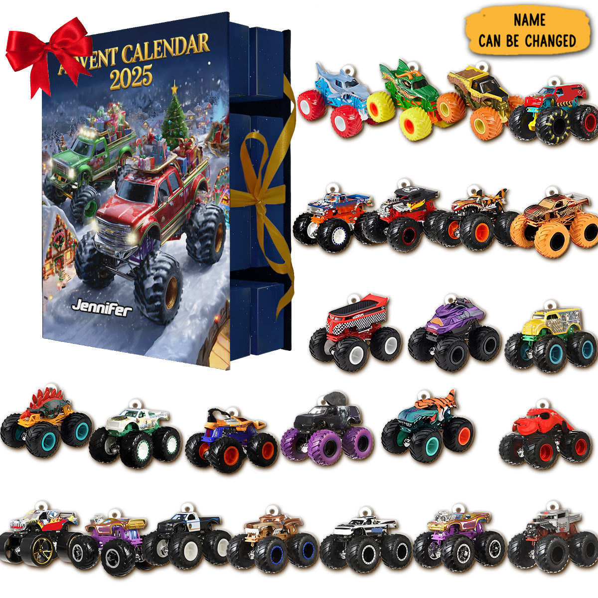 Personalized Kid Folded Monster Crusher Advent Calendar Xmas Countdown Kid Christmas Gifts